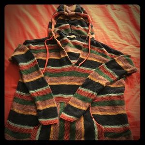 American Eagle striped woven hoodie